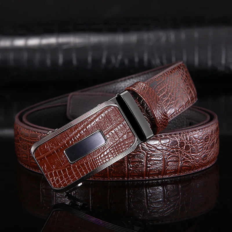 2022 New Luxury Genuine Leather Belt Men's Automatic Buckle Cowhide Leather Belt High-end Youth Business All-match Waistband