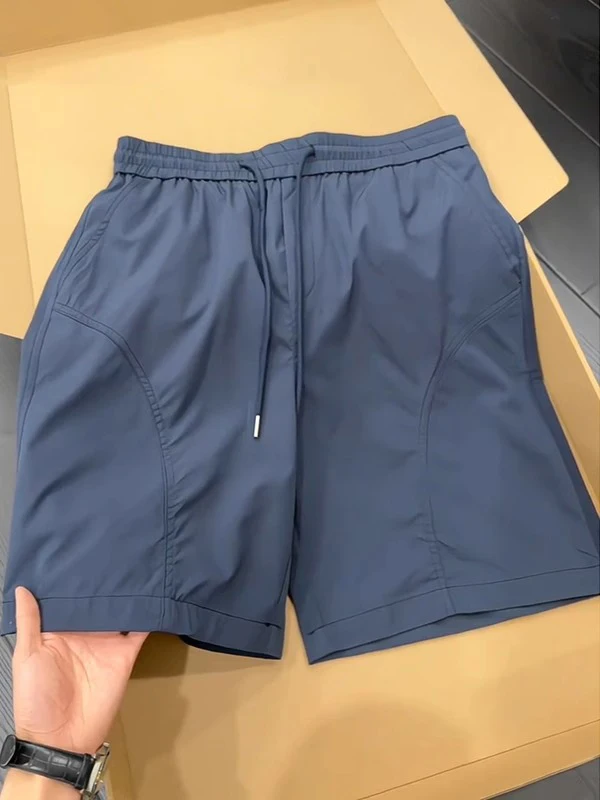 

Qui Dry Ice Silk Men's orts Summer Outdoor Baskeall Sport Wide Leg Pants Breathable Youth Active Leisure Straight Cut