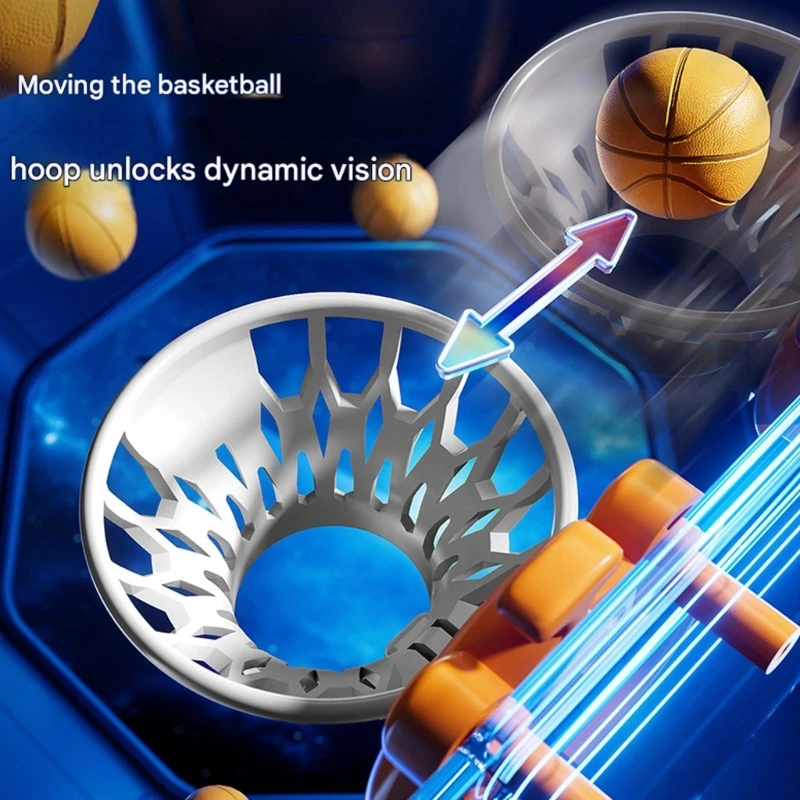 Mini Tabletop Basketball Game with Score Display, Compact ABS Hoop Toy with Mini Balls for Kids Indoor Family Play and 15UB