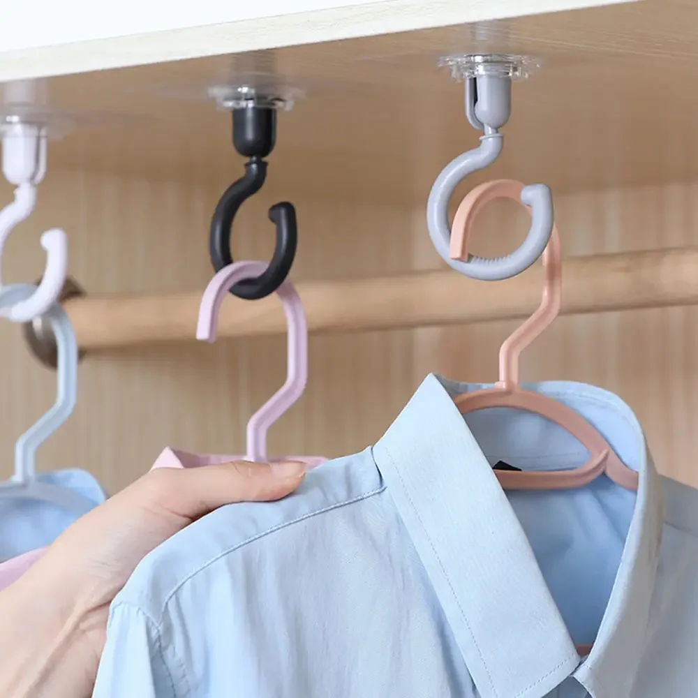 Ceiling Rotary Strong Hook Household Multifunction Adhesive  Kitchen Bathroom Wall Key Hanging Door Back Coat Hook