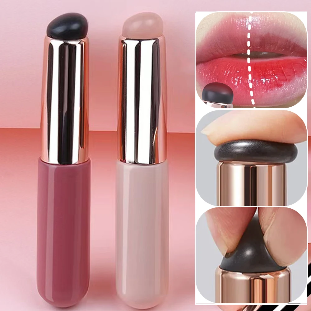 Pinceau de maquillage en silicone Jules, outil anti-cernes arrondi incliné, portable, tête ronde comme le bout des doigts, pinceaux souples pour rouge à lèvres, outils de maquillage