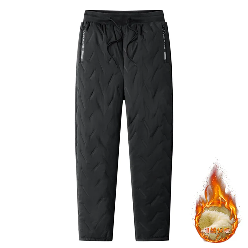 

Winter Fleece-lined Fluffy Warm Thick Fashion Pant Men's Casual Trousers Overalls 2025 New Autumn Stripe Loose Outdoors Youth
