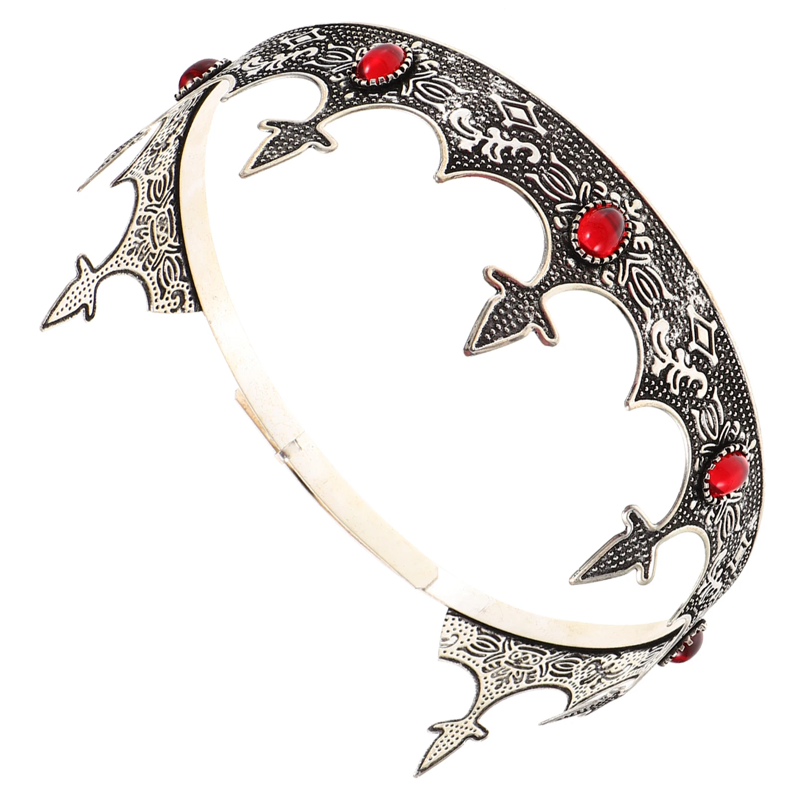 ヴィンテージ宮殿男性用キングクラウンラインストーン装飾パーティーヘッドピースコスプレクラウン男性的な大人のコスチュームアクセサリー