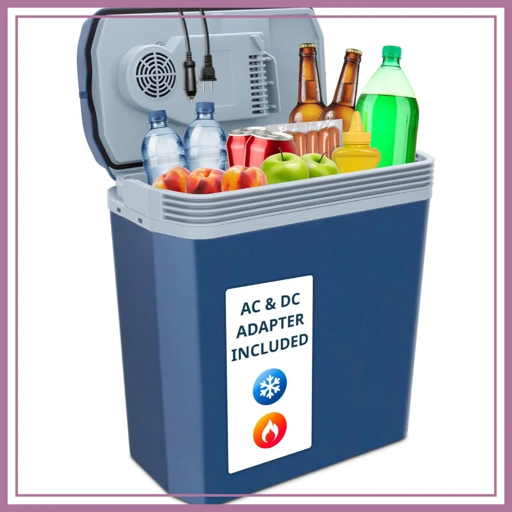 

Electric Cooler & Warmer 24L Portable Thermoelectric Fridge for Vehicles & Trucks 110V AC & 12V DC for Camping Travel Picnics