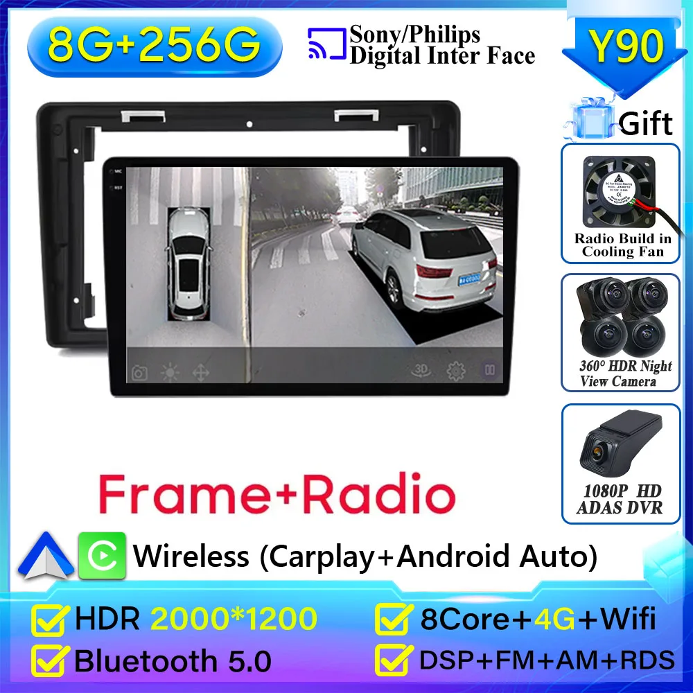 Autoradio Voor FIAT PANDA 2003 2004 2005 2006-2012 Navigatie GPS Android Auto Stereo Multimedia Speler Carplay Autoradio Geen 2din