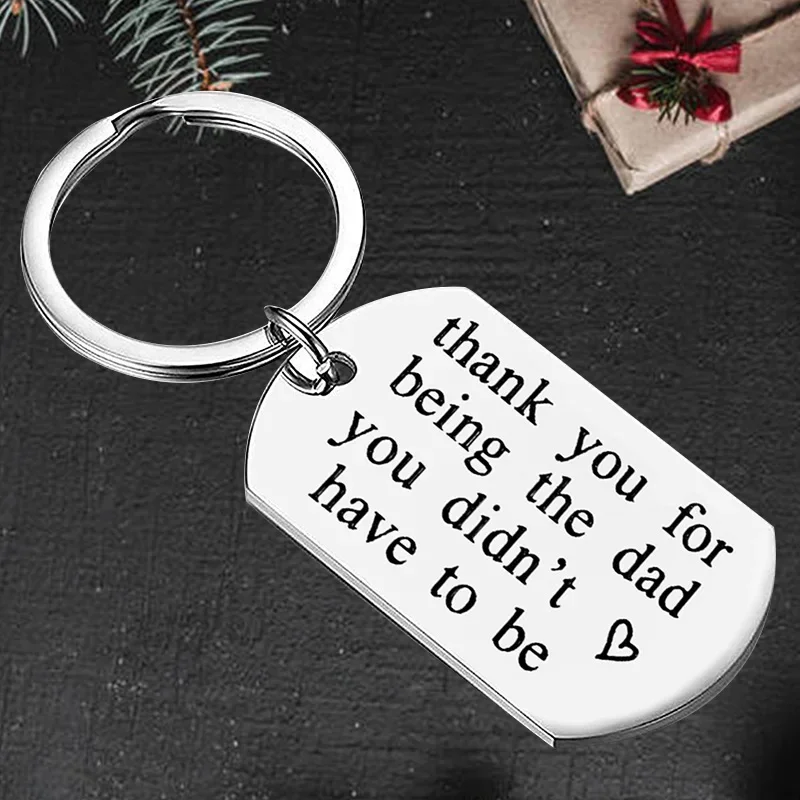 

Cute Father Dad Gift Keychain Father’s Day Gifts Key chain Keyring Holder Thank You for Being The Dad