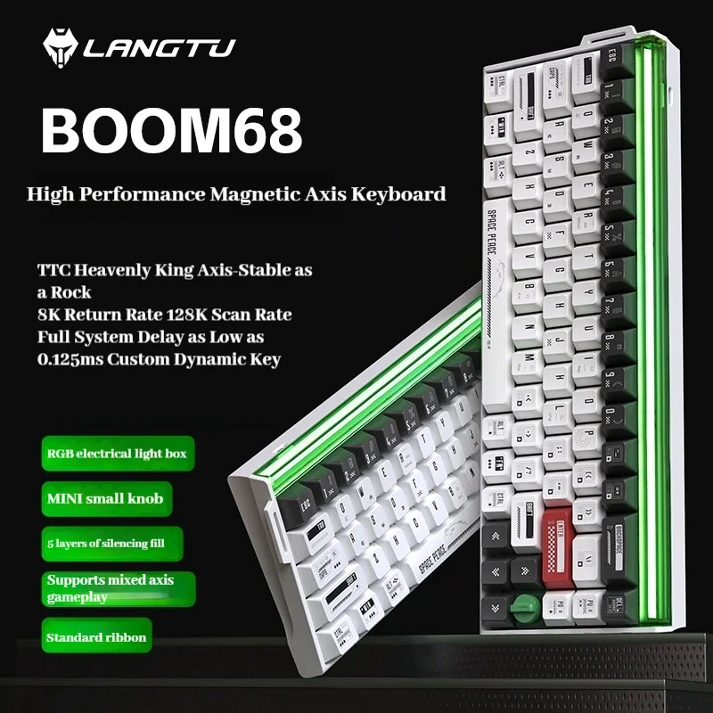 Langtu BOOM68 Wireless Gaming Mechanical Keyboard Thir-mode Magnetic Switch E-sports Keyboard TCC RGB Customized For PC Gamer