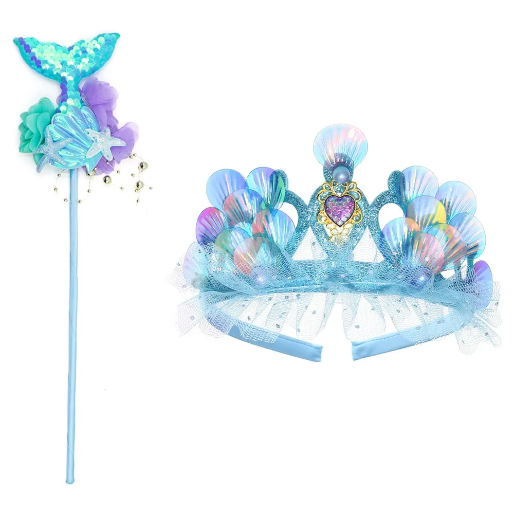 Children's Cartoon Three-dimensional Sequin Crown Mermaid Magic Wand Hair Accessories