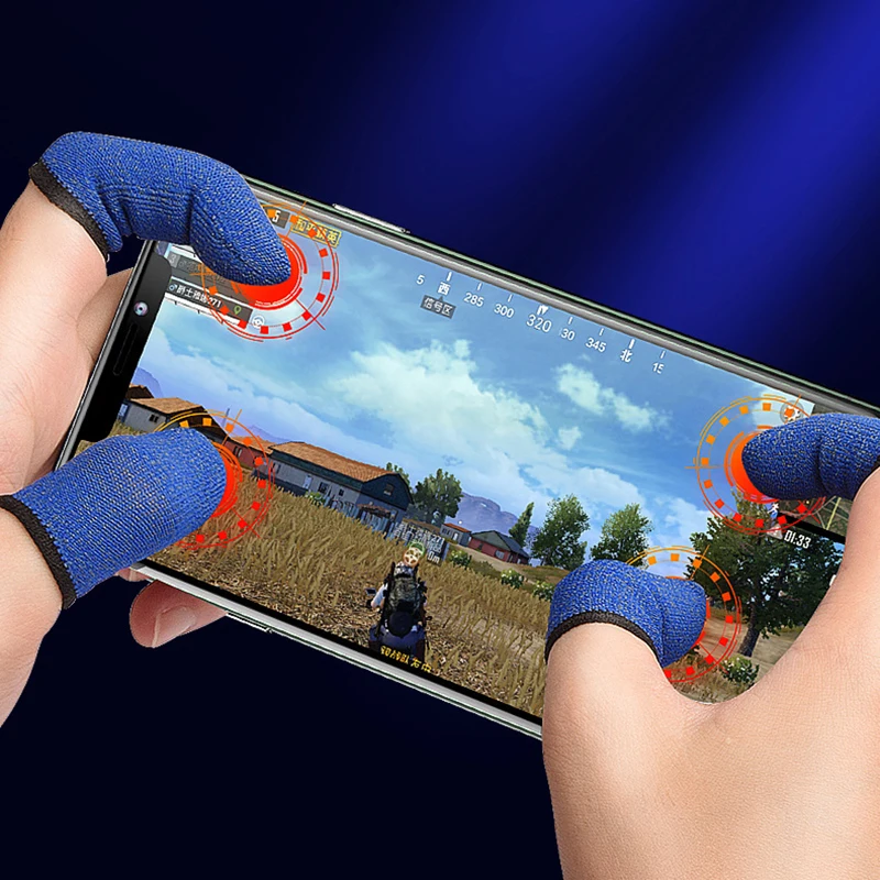 2pcs Finger Cover Breathable Game Controller Finger Sleeve For Pubg Sweat Proof Non-Scratch Touch Screen Gaming Thumb Gloves