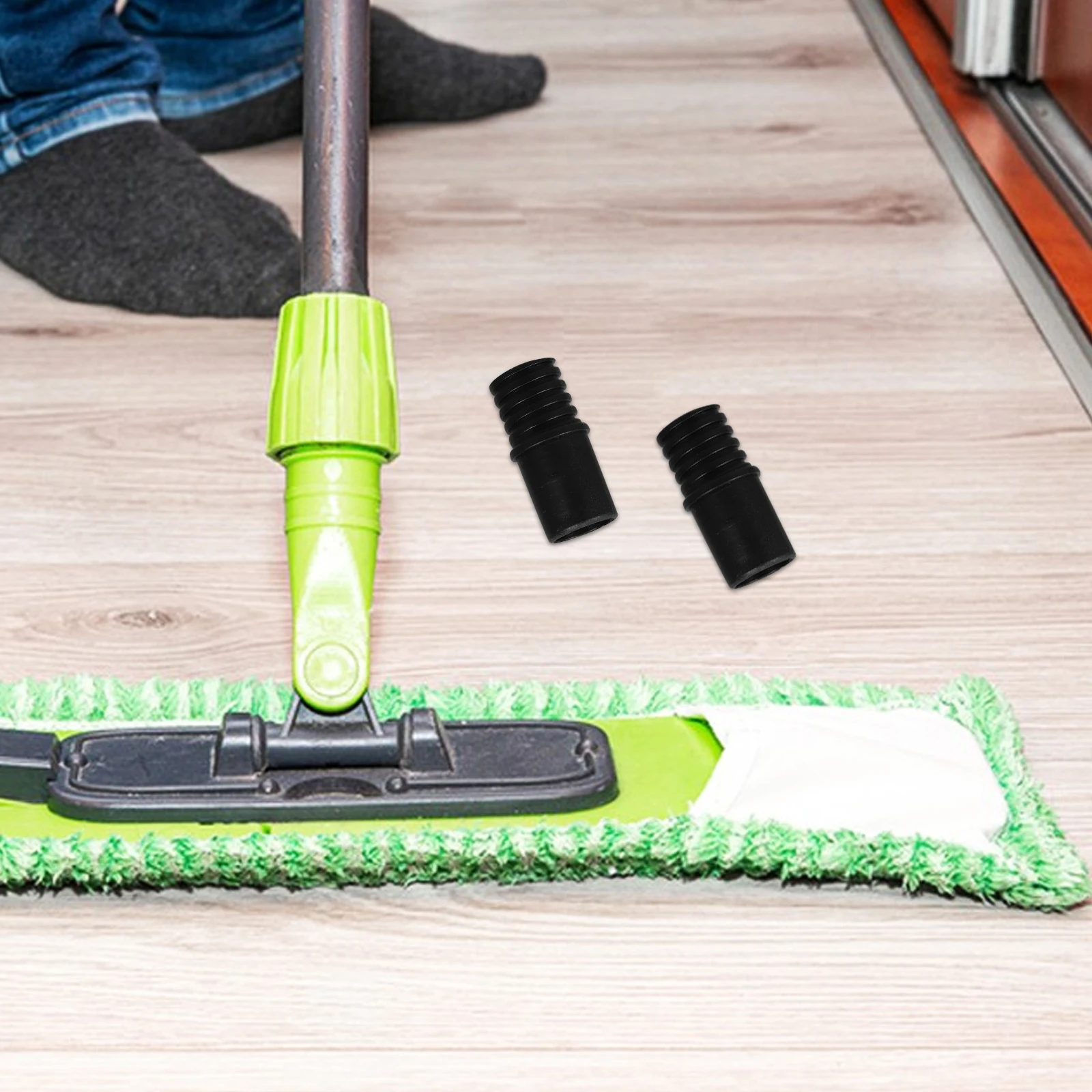 2 Pcs Threaded Head Broom Handle Attachment Extension Pole Adapter Tips Brush Repair