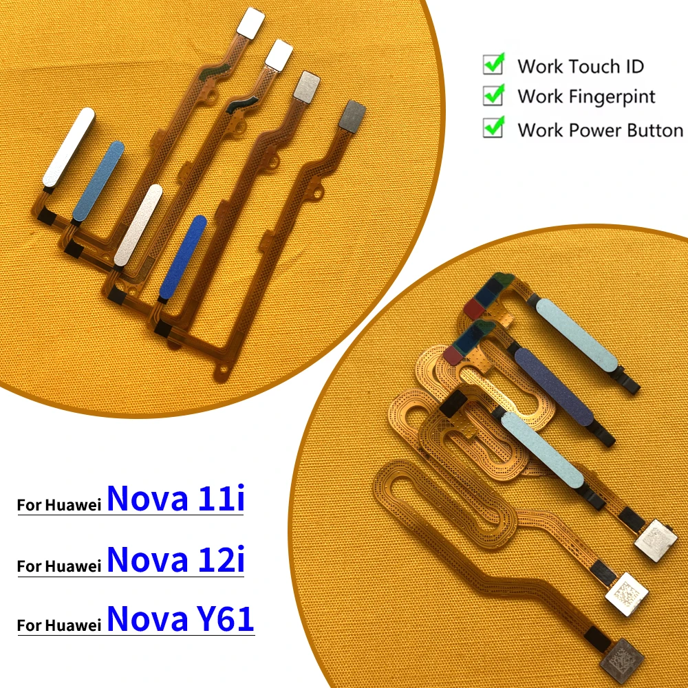 

Fingerprint Sensor Flex Ribbon Cable Home Return Key Menu Power ON / OFF Button For Huawei Nova 11i 12i Y61 Fingerprint Cable