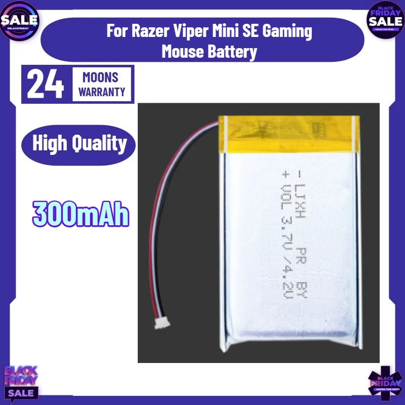 New High Quality Replaceable Battery Replacement Battery 300mAh for Razer Viper Mini SE Gaming Mouse Battery