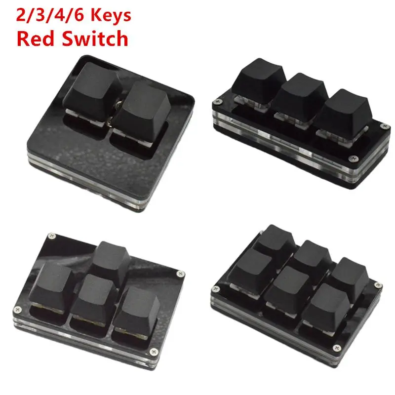 

2/3/4/6 Keys Black Mini Keypad Red Switch OSU Programmable Gaming Mechanical Keyboard USB Custom Keyboard For PC Laptop