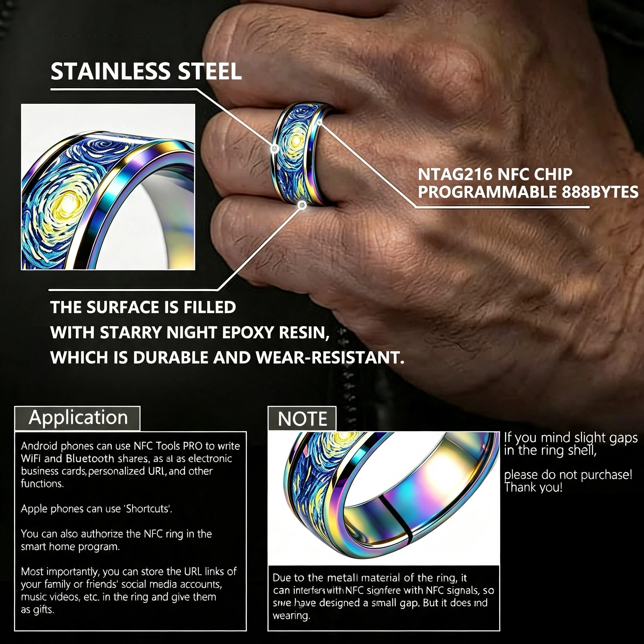 Anello con chip NTAG216, mater - Smart Ring Nfc Pay recensione e prezzo