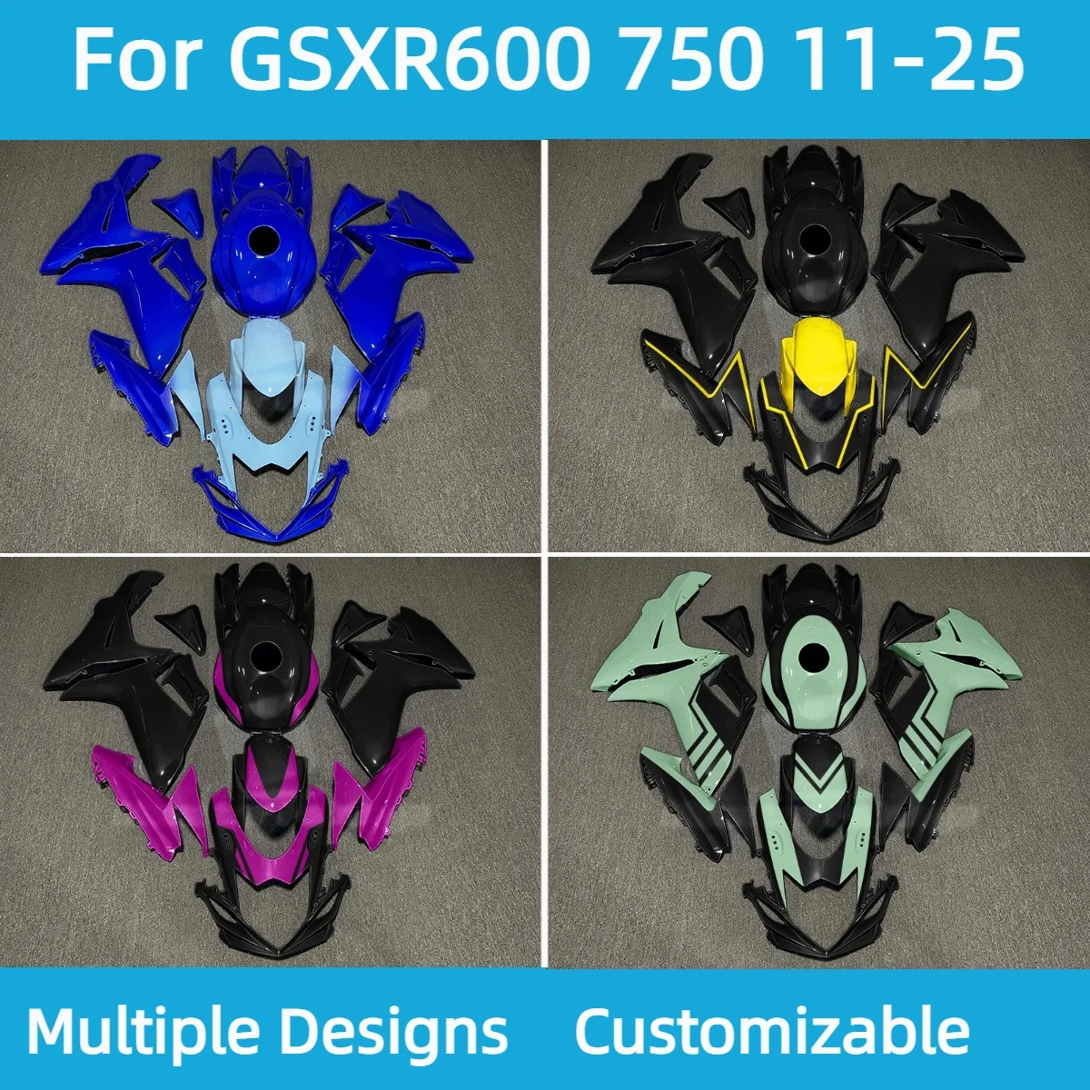 Bodywork Fairing Kit for GSXR600 GSXR750 2011 2015 2025 L1-L9 Injection Molded ABS Cowls Panels Complete Cover Set