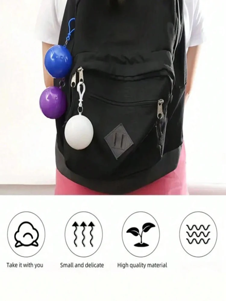 5Pcs Portable Rain Umbrella Ball Set Random Colors Thick One-time Use Raincoat Compression Bag for Easy Carrying And Storage