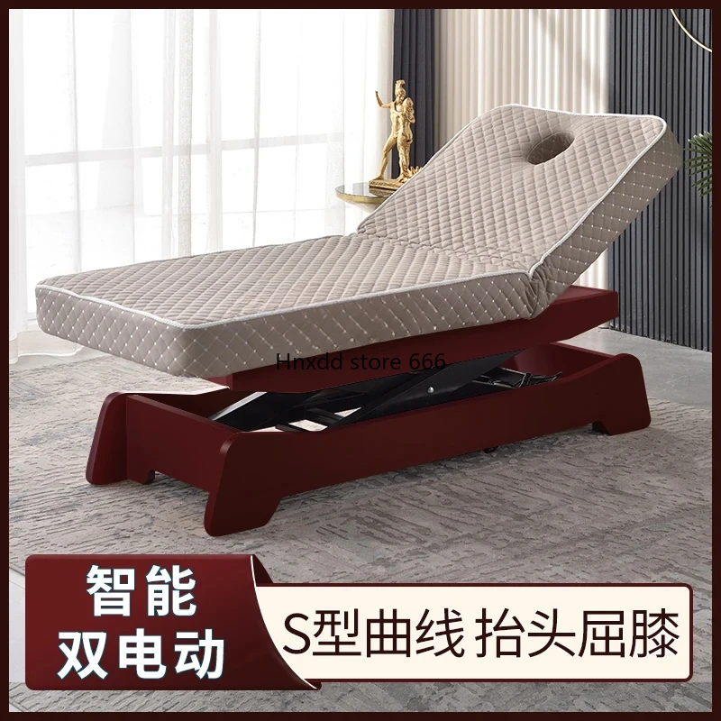 Electric Lift Beauty Care Bed Beauty Salon Massage Couch Physiotherapy Bed Ear Cleaning Spa Latex