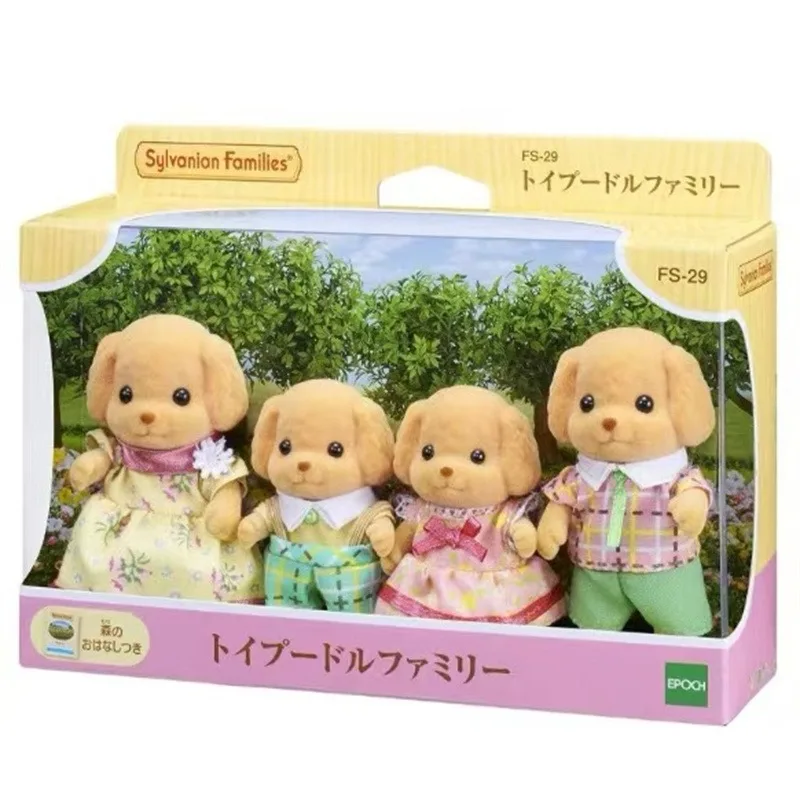 Echte Ternurines Sylvanian Families Anime Figuren Die Pudelfamilie Bulldogge Baby Märchen Freunde Auto Set Spielzeug Mädchen Geschenke