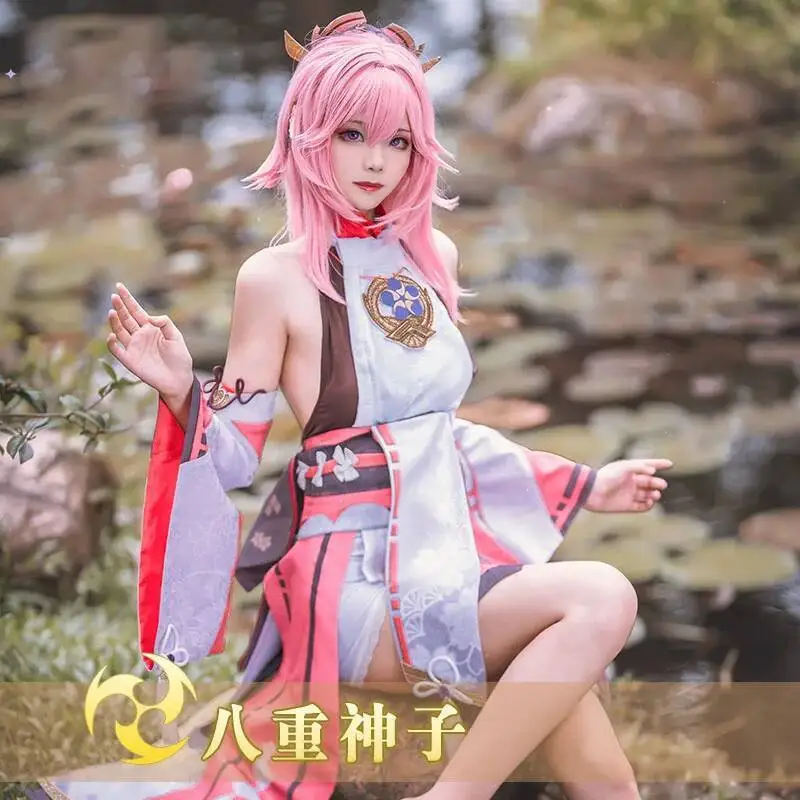 

Game Genshin Impact Yae Cosplay Costume Yae Guuji Cosplay Costume Sexy Women Dress Outfits Halloween Uniforms Custom Made