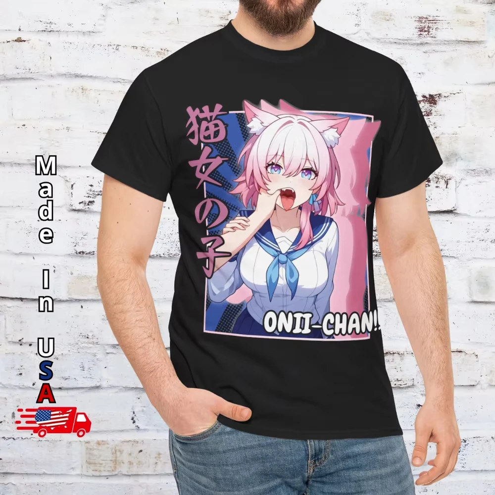 

Kawaii Waifu Girl T Shirt Anime Manga Otaku Japanese Clothing Ecchi Hentai Tee Interesting T-shirts around Comic-Con