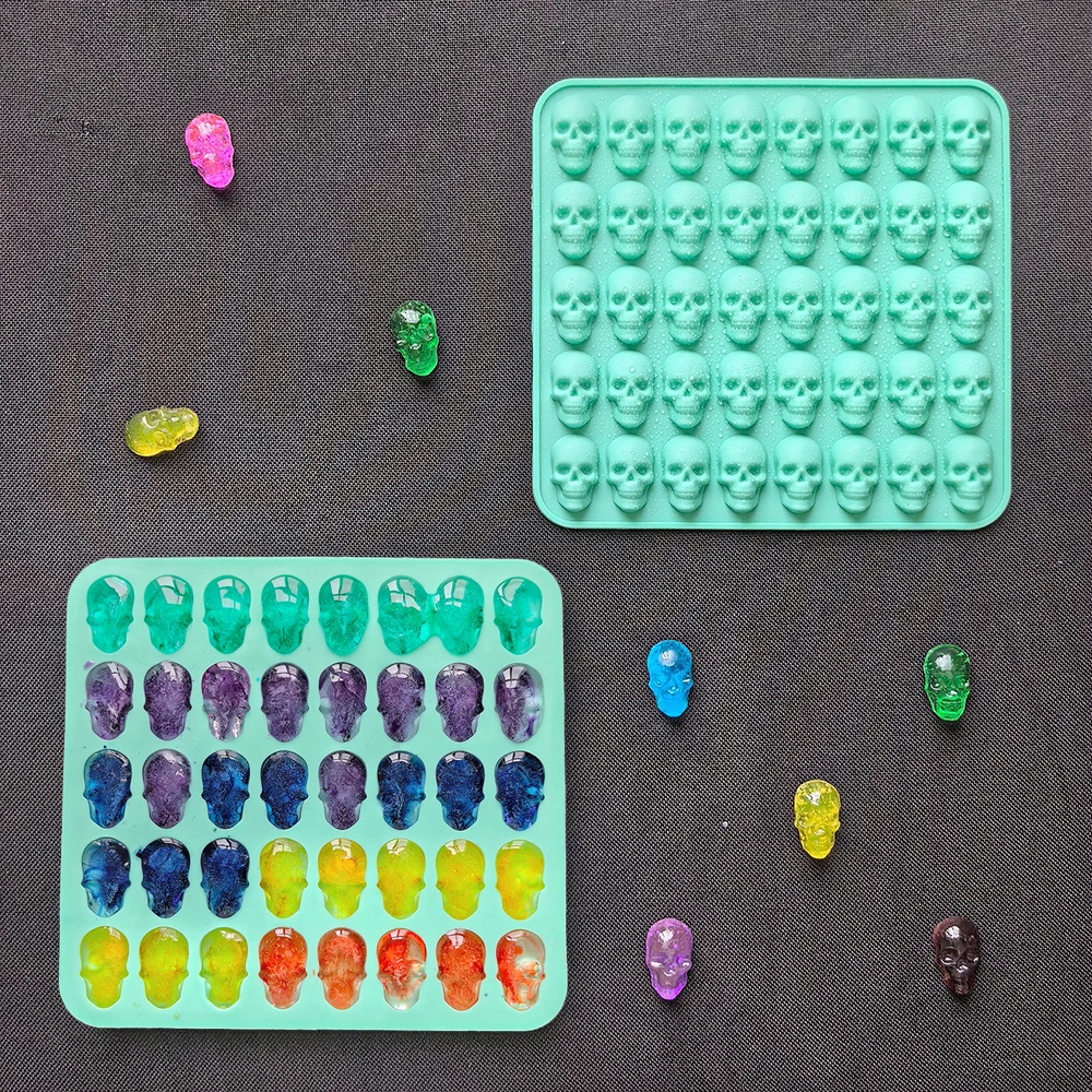 1pc  40 cavity skull shaped silicone mold, suitable for ice cubes, chocolates, candies, baking molds
