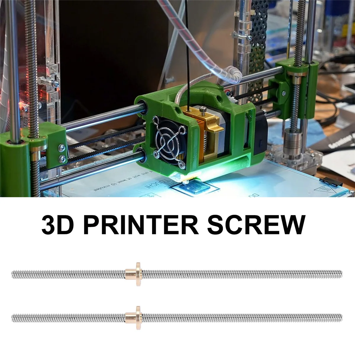 2 шт., 300 мм, 8 мм, стержень с резьбой T8, ходовой винт с гайкой T8 для 3D-принтера, ось Z (300 мм)