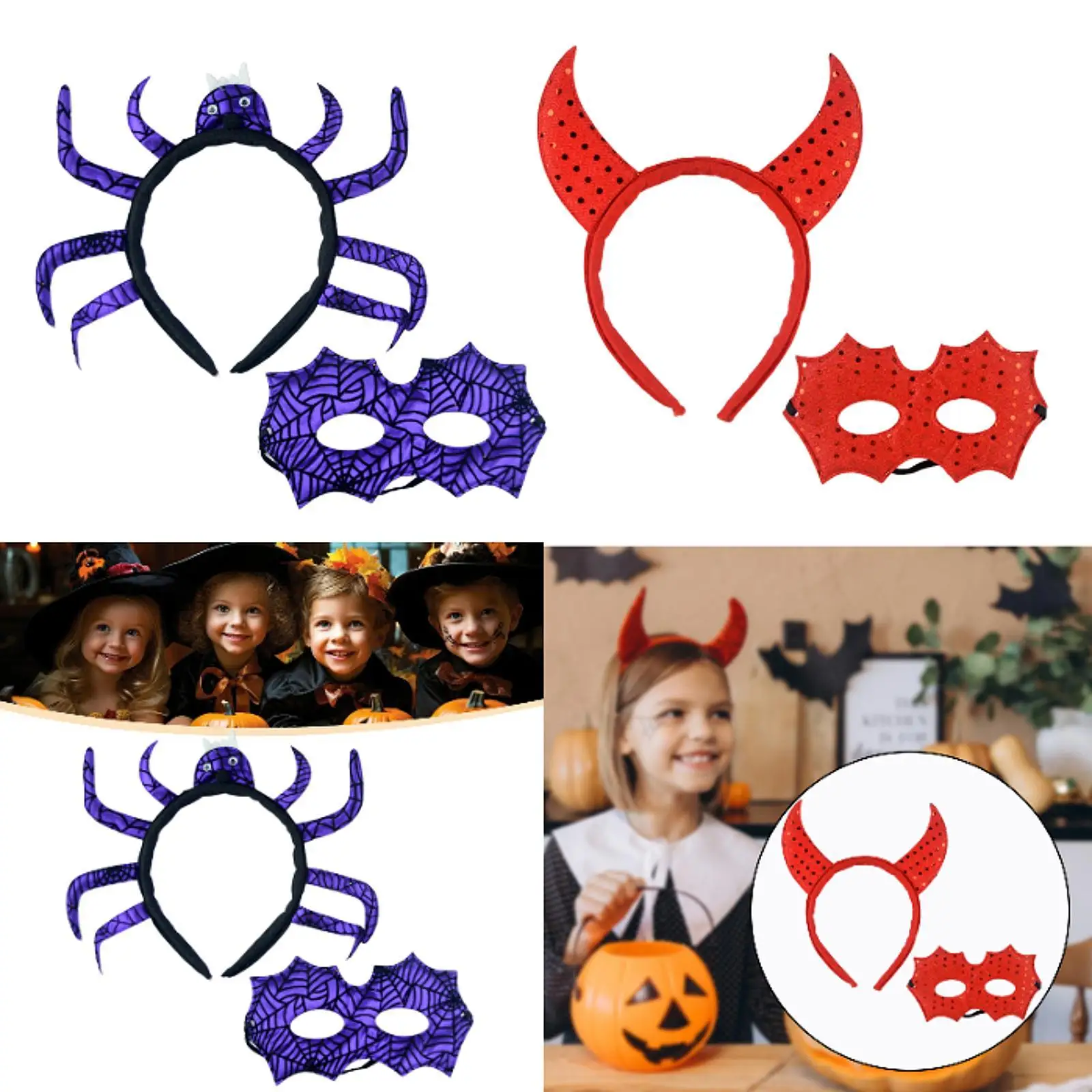 Halloween bandana fontes de festa para crianças cosplay diabo bandana para desempenho de palco masquerade vestir-se feriado carnaval