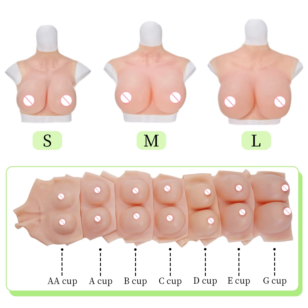 Dokier S M L Realistic Skin Texture Breast Plates Fake Boobs for Crossdresser Transgender Male to Female DragQueen Crossdressing