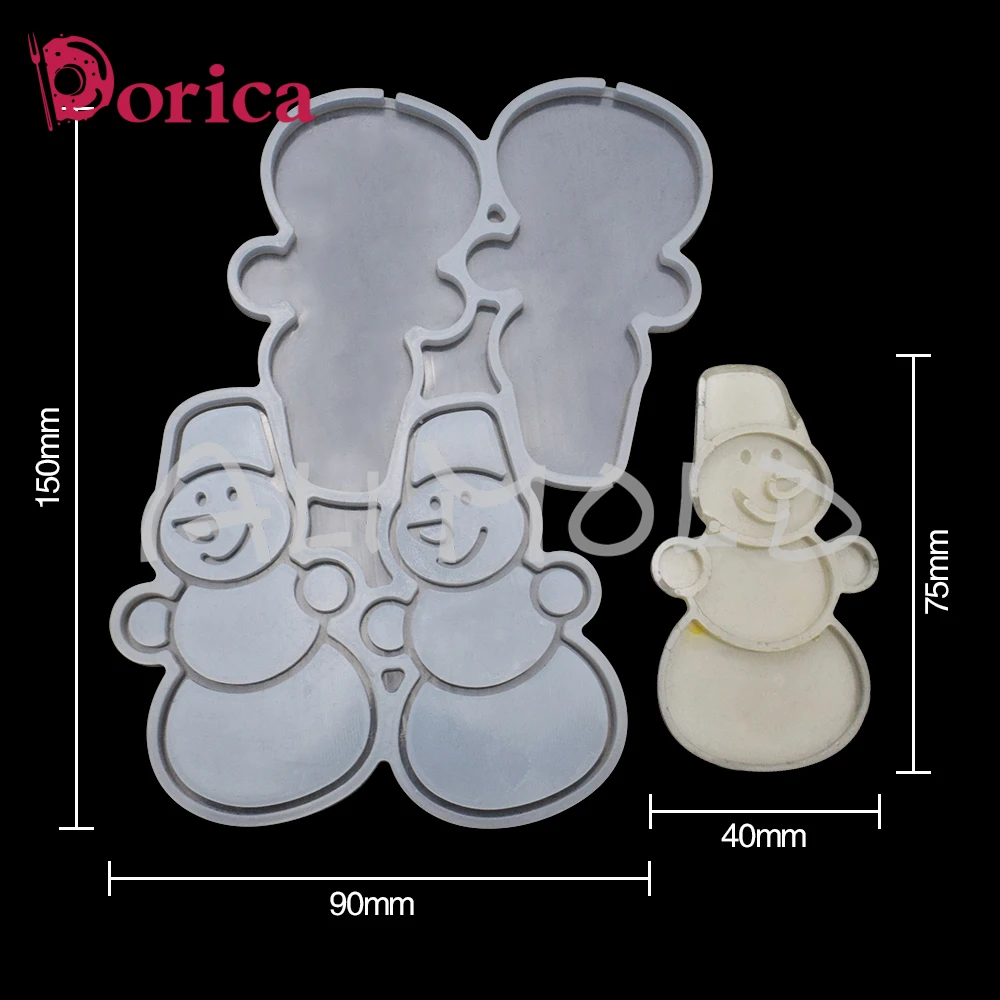 Dorica Snowman Design Lollipop Epoxy Mold Chocolate Silicone Mould Kitchen Fondant Cake Decorating Tools Baking Supplies