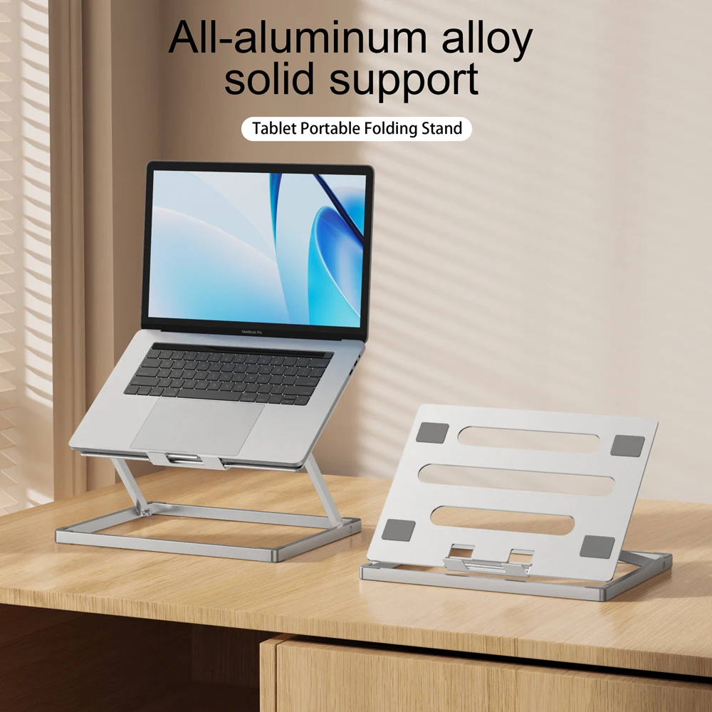 Foldable Laptop Stand Aluminum Alloy Ergonomic Riser Cooling Desk Holder for Universal Notebook Computer Portable Typing Base