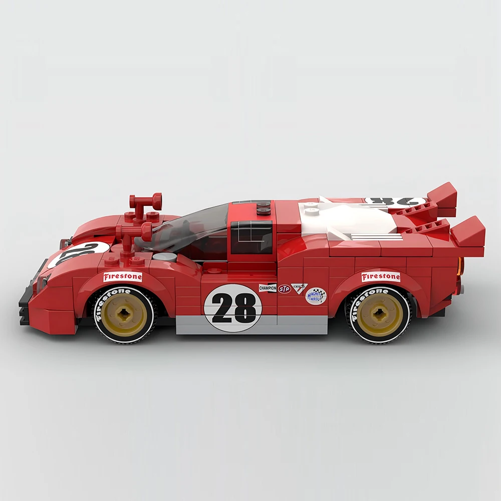 MOC Racing Series 1970 Daytona 24 Hours Endurance Race City Car Speed ​​Model Building Blocks Children's Toy Gift Set 231PCS