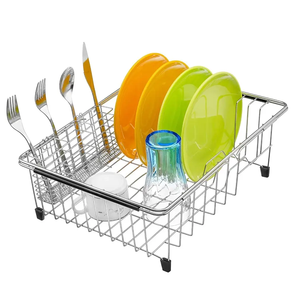 

Free ShippingExpandable Dish Drying Rack Over Sink, Rustproof Stainless Steel Basket Shelf, Multifunctional Dish Drainer Organiz