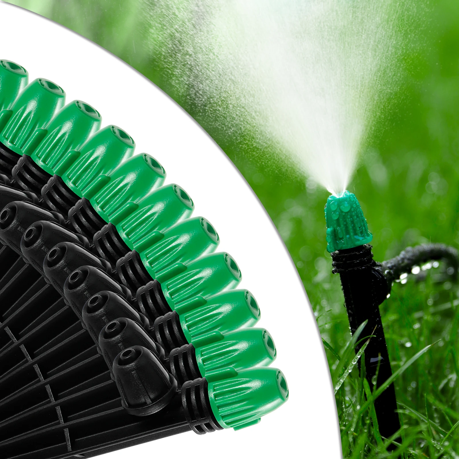 20Pcs Atomizing Nozzle Adjustable Spiked Sprinkler Garden Flower Bed Irrigation Sprayer Lawn Flower Vegetable Watering Emitters