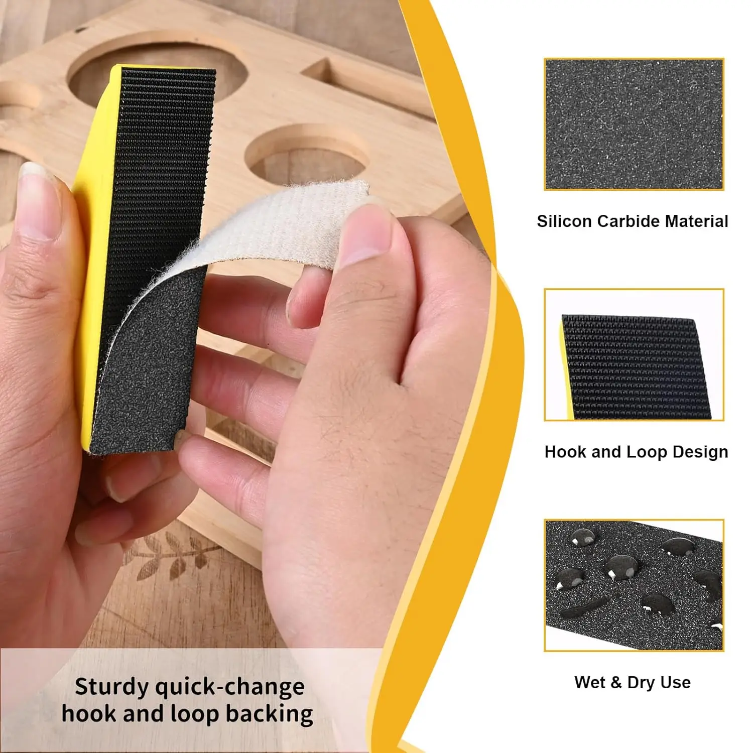 71/51PCS Micro Detail Sander Paper Kit Wet Dry Sandpaper Hand Sanding Block Metal Woodworking Polishing Abrasive Block Tools