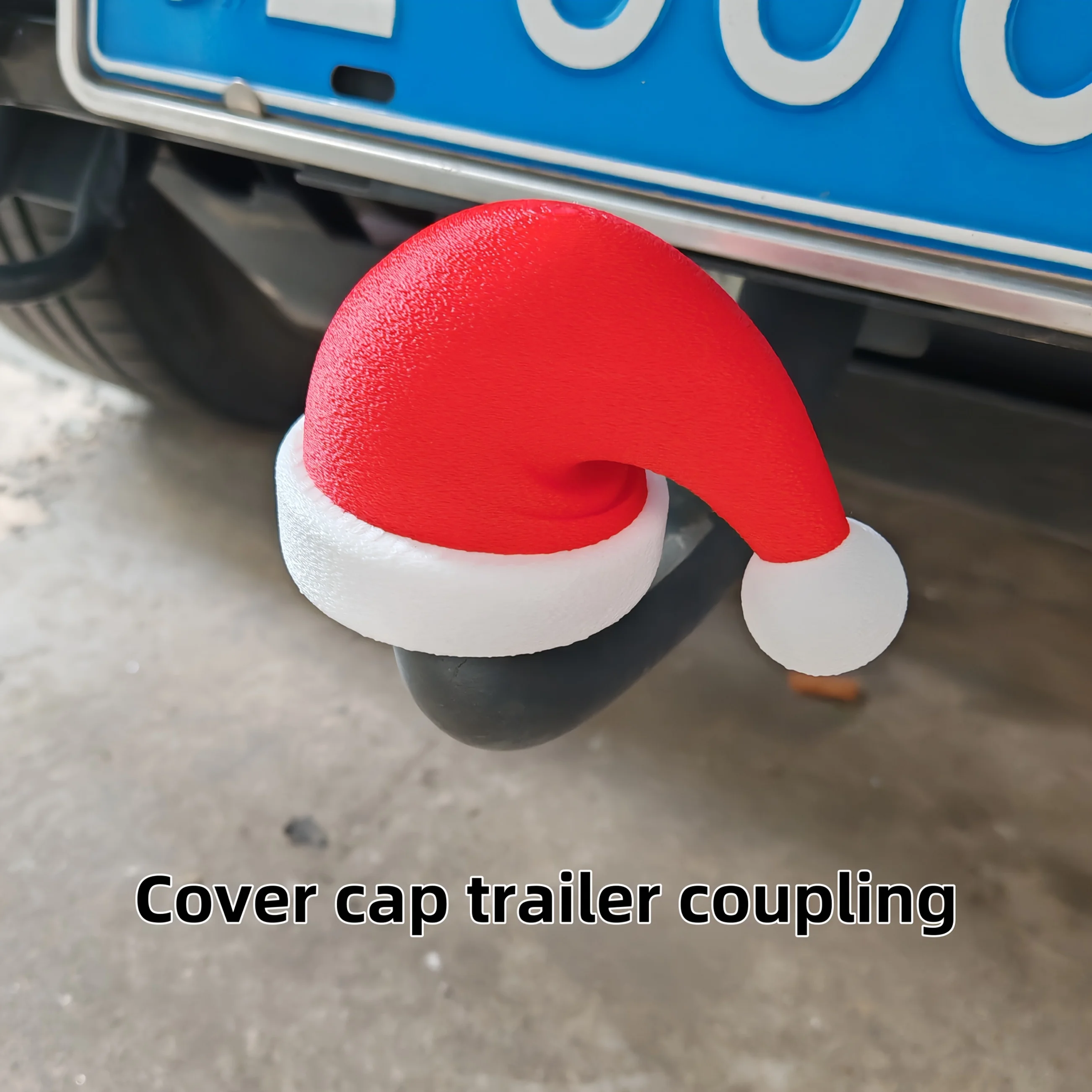 

Christma Hat Trailer Coupler Cover For Trailer Coupler Cover With Santa Hat Design Easy Installation For 50mm/1.97" Ball Coupler