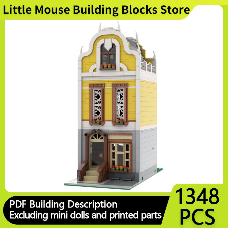 

City Street View Model MOC Building Bricks Townhouse Residential Modular Technology Gifts Holiday Assemble Children Toys Suit