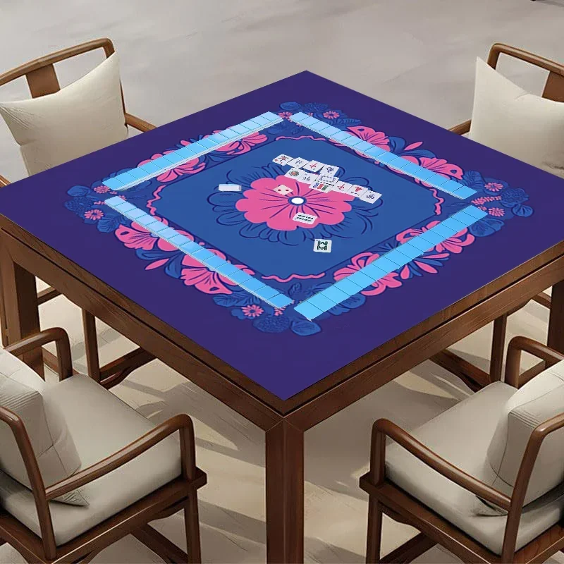 31.5in X 31.5in Slip Resistant Mahjong Mat with Rules Noise Absorbing Table Cover for Mahjong Poker Card and Tile Games