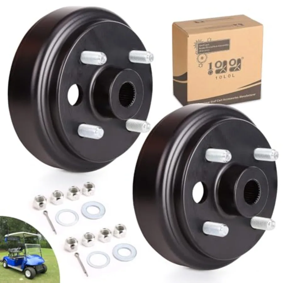 

21807G1 Golf Cart 1 Inch Large Hole 30 Teeth Spline Brake Drum Assembly for 4 Cycle Gas 1991-Up EZGO TXT RXV Marathon Medalist