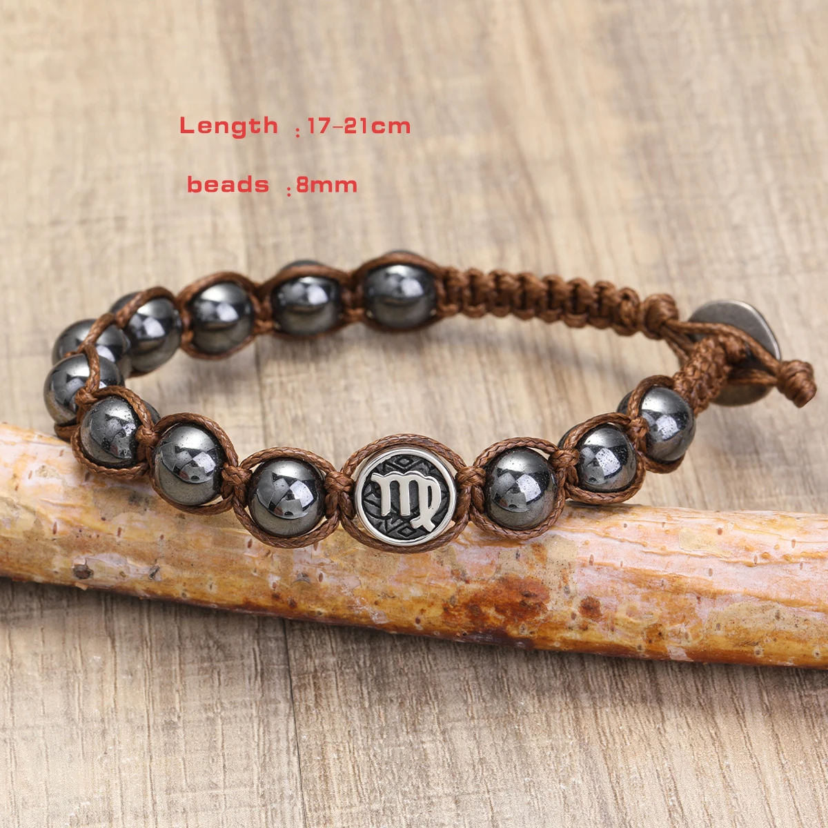 اليد محبوك 12 زودياك أساور الهيماتيت الفولاذ المقاوم للصدأ ليو الميزان سوار الأزواج هدايا الصداقة أساور مجوهرات #3