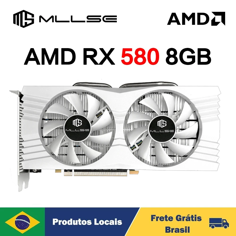 MLLSE AMD Radeon RX 580 8GB Graphics Card GDDR5 256-bit 14 nm 8pin GPU PCIe 3.0 x16 Computer Gaming GPU RX580 Placa De Video