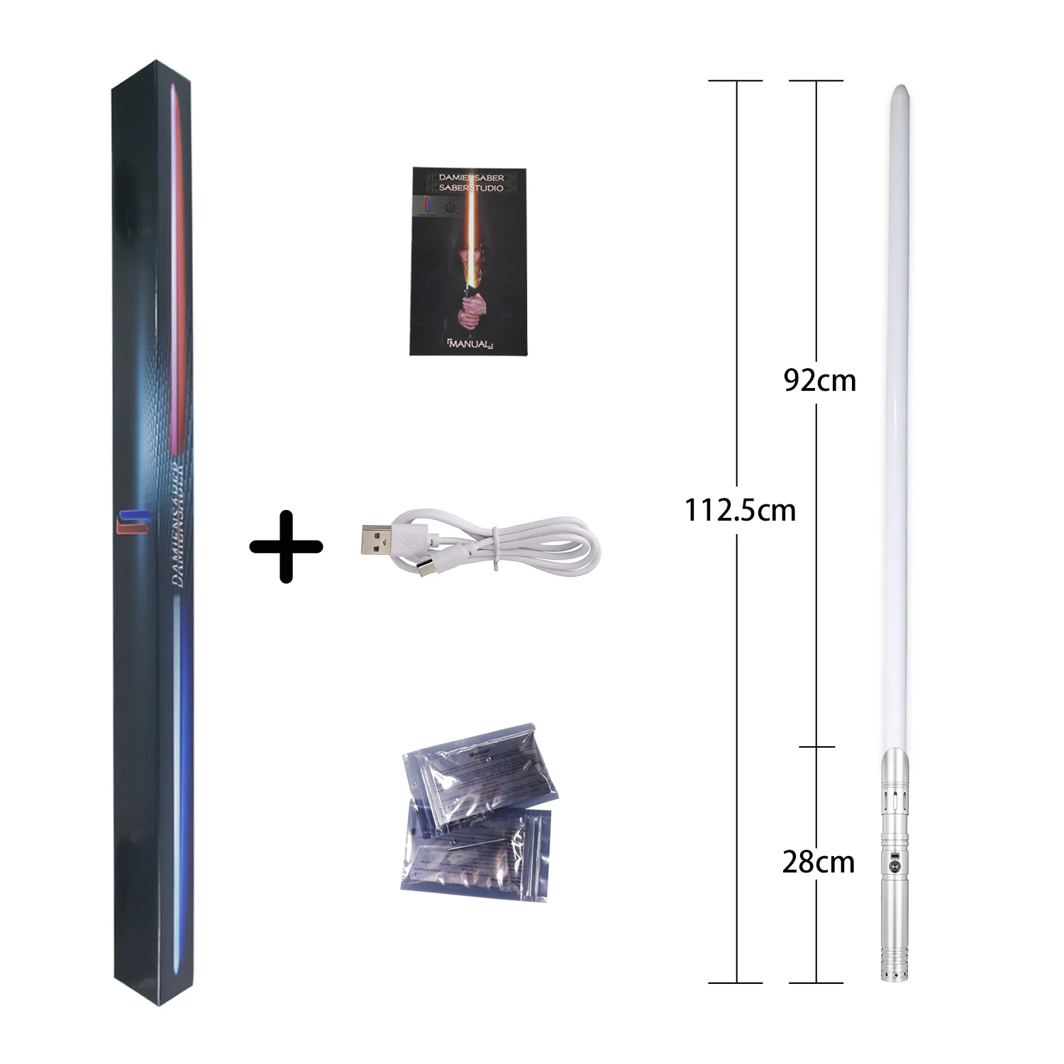 DamienSaber Xeno 3.0 Pixel Lightsaber, Smooth Swing Metal Hilt, RapDueling Light Sabers, Laser Sword Toys, 34 Sound Uniform ts