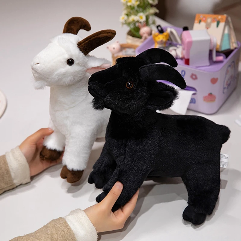 Ranch Animal Series Soft Cute Simulation Goat Mountain Lifelike Plush Toy Doll Children's Gift 40Cm