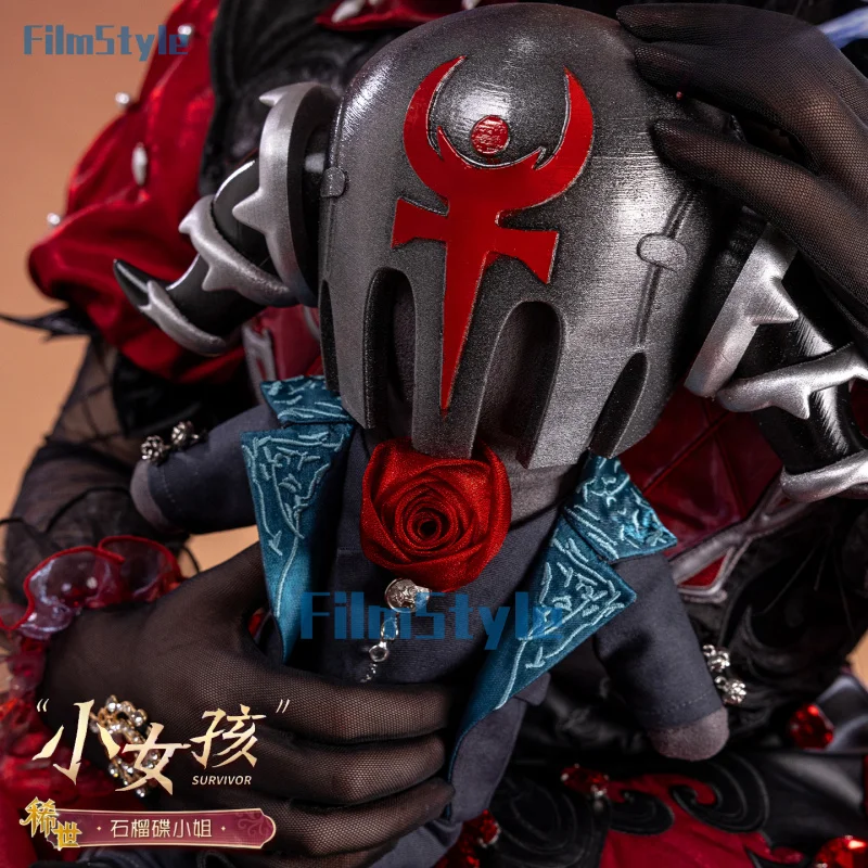 Identity V Little Girl Miss Pomegranate Plate Cosplay Costume Dress Uniform Headwear Glasses Memory Halloween for Women Men Prop