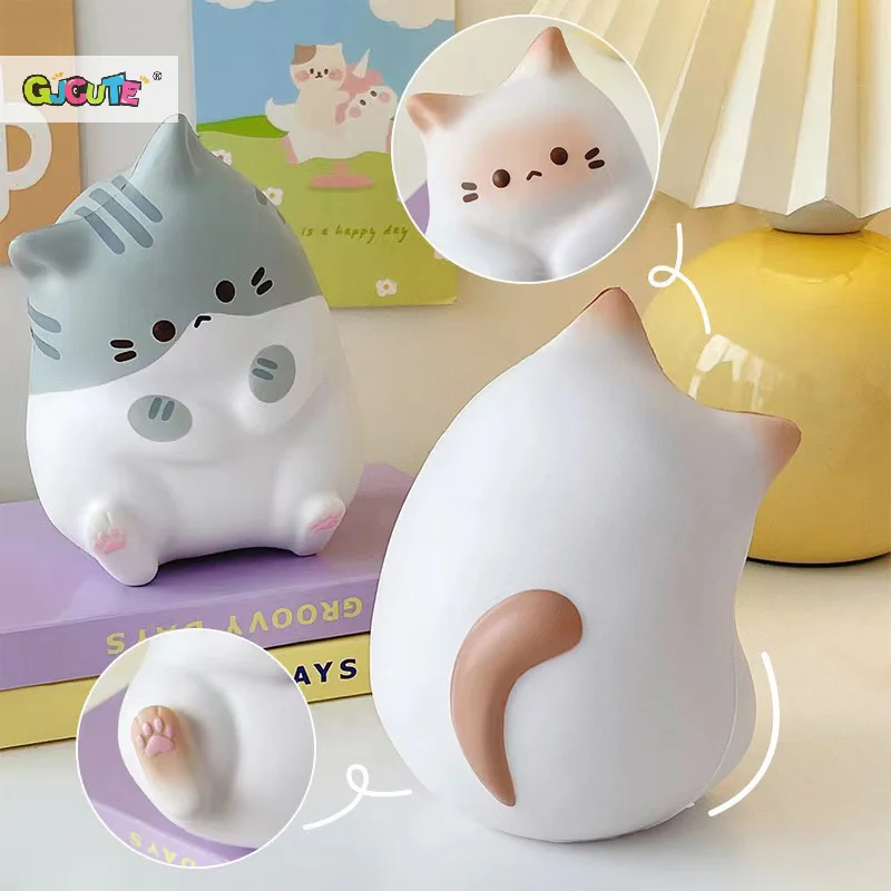 Cat Stress Relief Squishy Toy PU Squeeze Antistress Ball Cartoon Table Ornaments Slow Rebound Reliever Toys