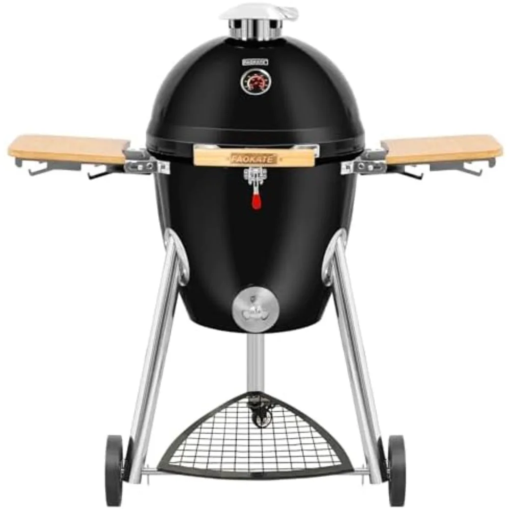 Heavy Iron Kamado Grill Outdoor Charcoal Grill Portable Barbecue Smoker 18/22-Inch BBQ (18