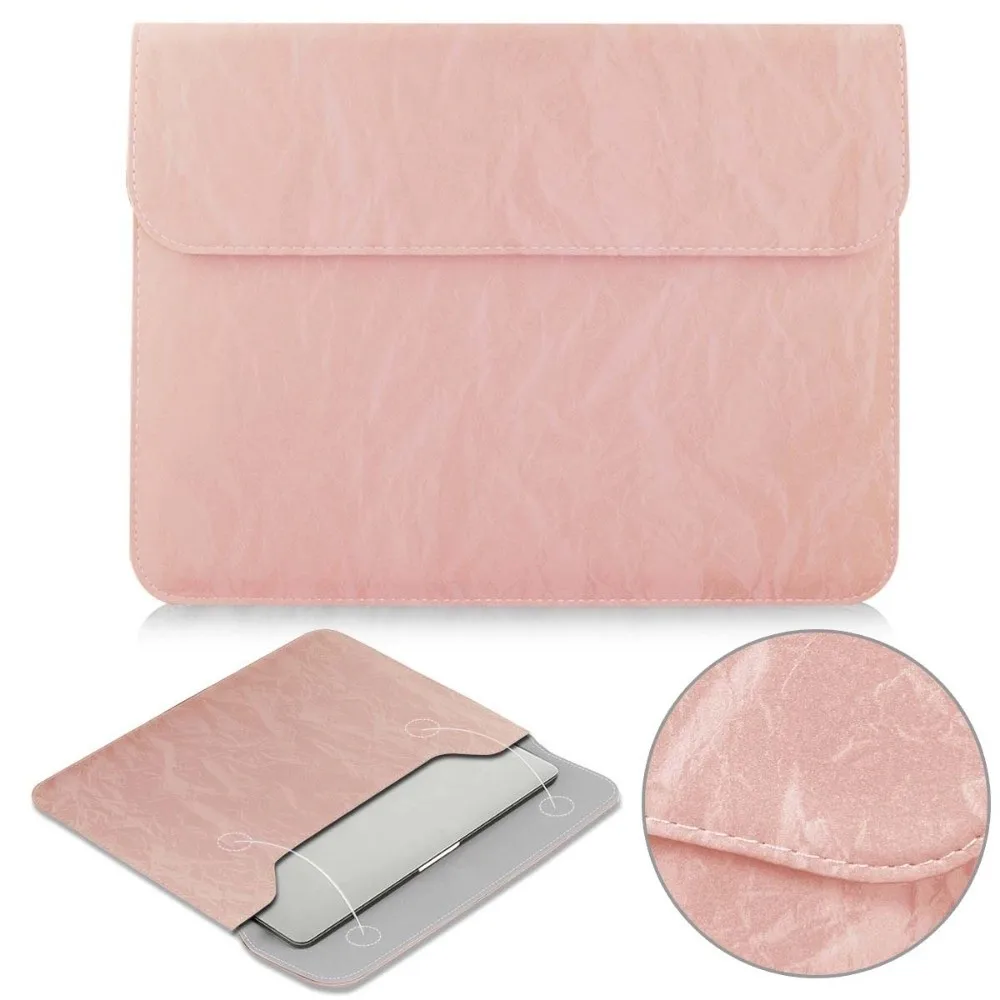Magnetic Closure 14inch Laptop Bags Envelope Design Faux Leather Laptop Sleeve Pouch Waterproof Lightweight Notebook Sleeve