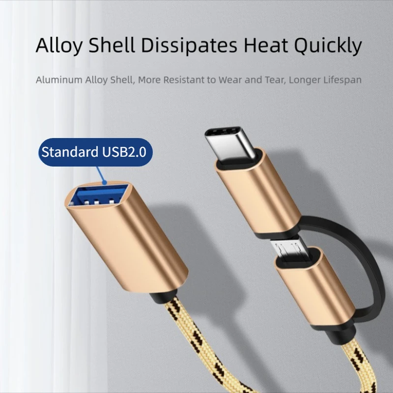2 in 1 Type-C OTG Adapter Cable for Samsung S10 S10 Xiaomi Mi 9 Android MacBook Mouse Gamepad Tablet PC Type C OTG USB Cable