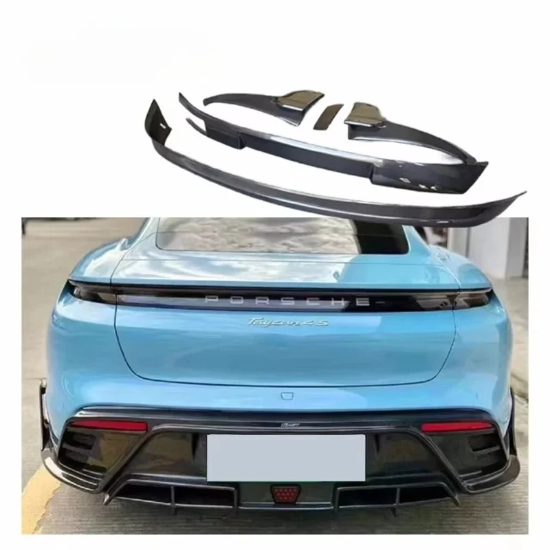 Carbon Techart Diffuser for  Taycan Upgrade Carbon Body Kit Carbon Fiber Rear Diffuser