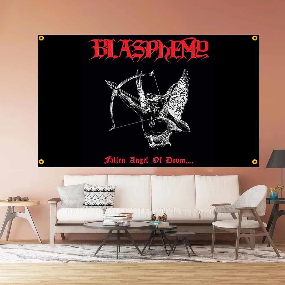 FLAGap 3x5Ft Dark Metal Group FLAG B-Blasphemy The earliest black metal band, also known as War Metal Decoration