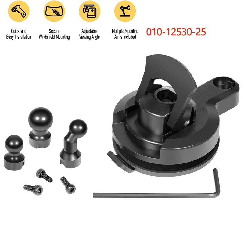 Automotive Universal Dash Cam Suction Cup Mount 010-12530-25 for Garmin, Multiple Mounting Arms Included